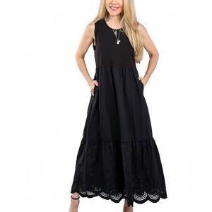 NEW ELLIOTT LAUREN eyelet dress in black